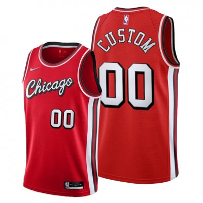 Chicago Bulls Custom Men's 2021 22 City Edition Red NBA Jersey